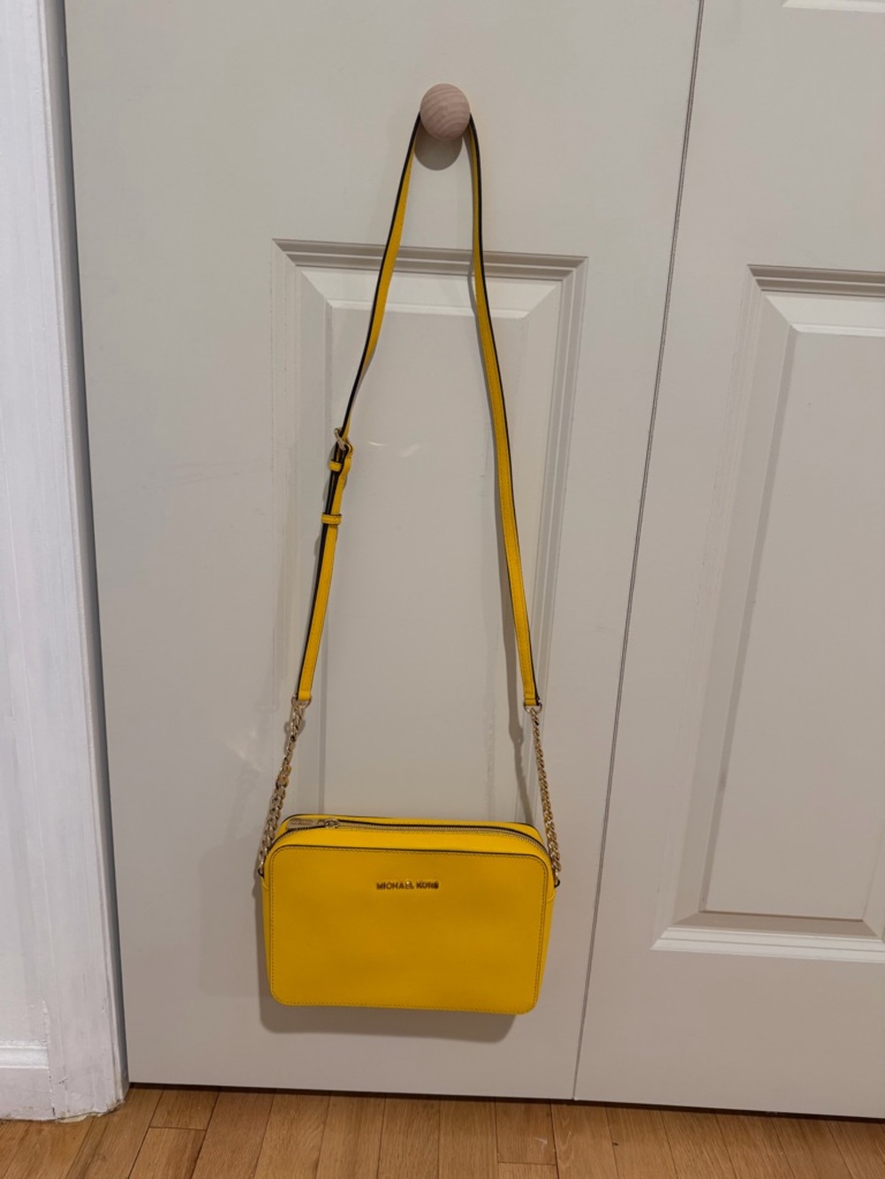 Michael Kors Yellow Leather Crossbody Camera Bag